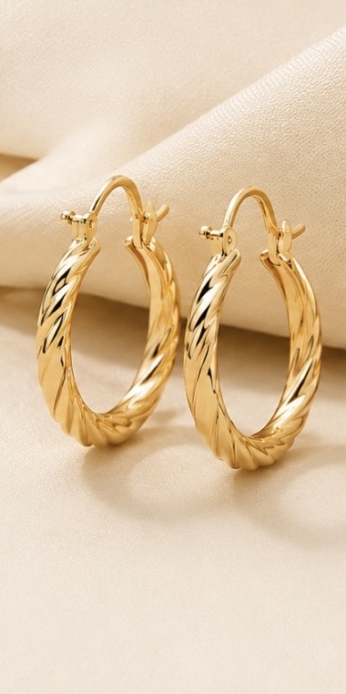 Twist Gold Hoops